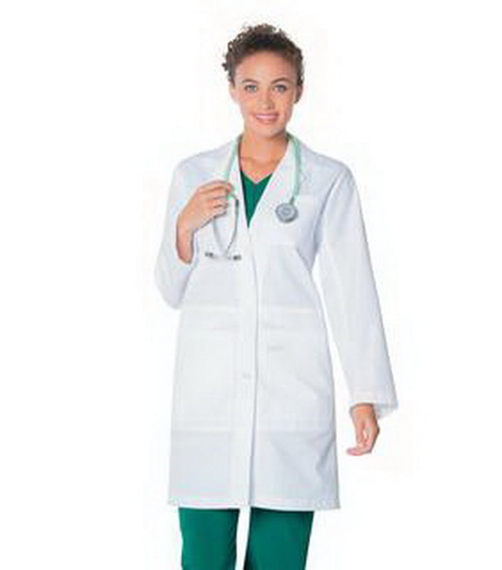 White Women Lab Coat Medical Uniform Doctor Nurse Scientist Cosmetologist Doctor