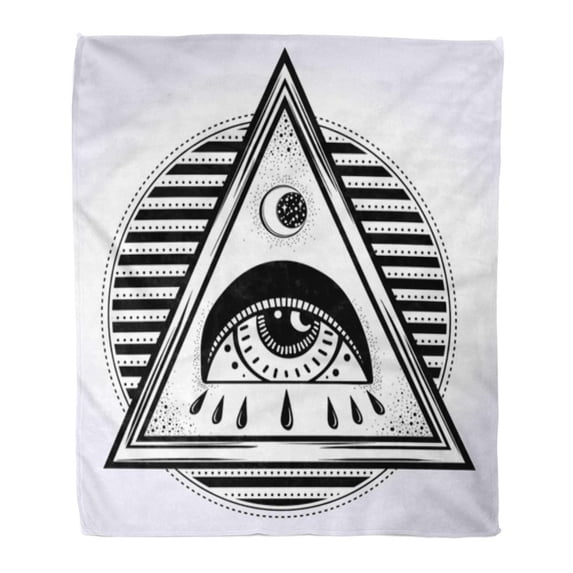 KDAGR 50x60 inch Super Soft Throw Blanket All Seeing Eye is on The Traingle Pyramid Symbol New World Order Freemason Home Decorative Flannel Velvet Plush Blanket