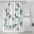 thumbnail image 1 of Ensemble de Rideaux de Douche avec Encliquetable, Feuille Verte Vigne Lierre (6) Rideaux de Douche Réutilisables Doublure de Douche, Décor Rideaux en Polyester Doublure, 72x72 Pouces, 1 of 4