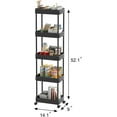 thumbnail image 2 of 5-Tier Plastic Rolling Utility Cart with Wheels, Multi-Functional Storage Trolley for Office, Living Room, Kitchen, Movable Storage Organizer, Black, 2 of 7