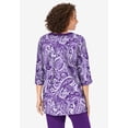 thumbnail image 2 of Woman Within Plus Size 7-Day Three-Quarter Sleeve Grommet Notch Tunic, 2 of 6