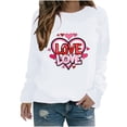 thumbnail image 1 of Amzcrzy Hauts pour Femmes Décontractés Col Rond Printemps Été Hauts Mode Imprimé Cœur d'Amour Chemises de la Saint-Valentin pour Femmes Classique Polyvalent Manches Longues T-Shirt Valentines, 1 of 3