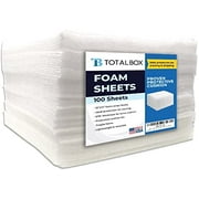 TotalBox 100 Pack Foam Sheet - 12" x 12" x 1/16" Foam Cushioning for Moving Shipping Packaging Storage