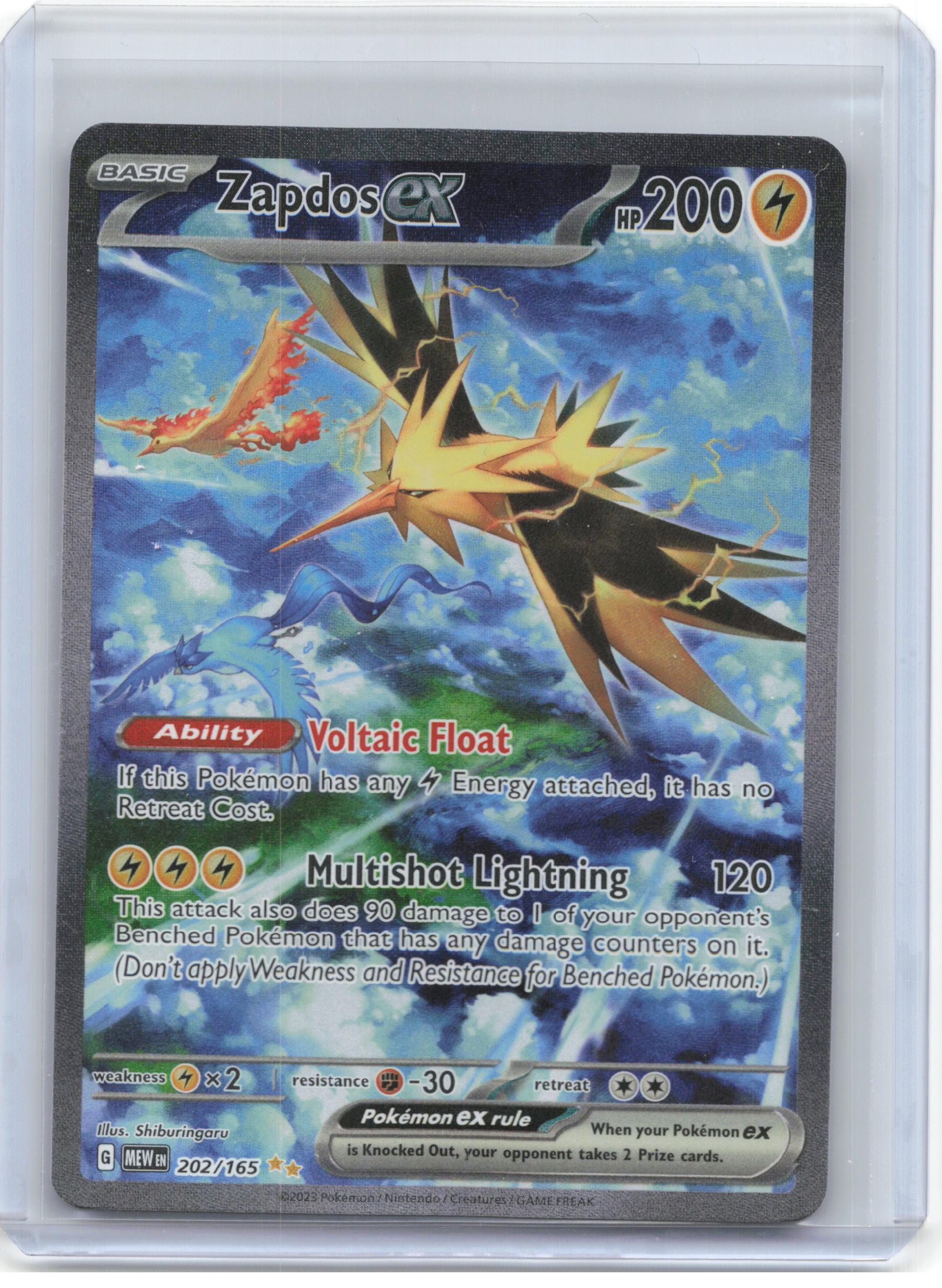 Scarlet & Violet 151 Zapdos ex Holo Special Illustration Rare #202/165