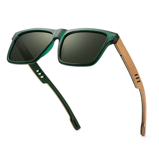 Gafas de sol polarizadas de madera, gafas cuadradas de moda casual, hechas de bambú