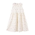 thumbnail image 5 of CAICJ98 Girls Sleeveless Dress Kids Swing A-Line Twirly Plaid Skater Dresses Toddler Girl Midi Casual Summer Sundress White,6-7 Years, 5 of 7