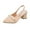 Beige, variant on Women's Slingback Kitten Heels Dress Shoes Dressy Pointed Toe with Pearl Chunky Block Mid Heels Sandals for Party Wedding Evening