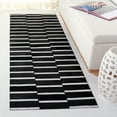 thumbnail image 2 of SAFAVIEH Studio Leather Elvin Striped Runner Rug, Black/Beige, 2'3" x 7', 2 of 8