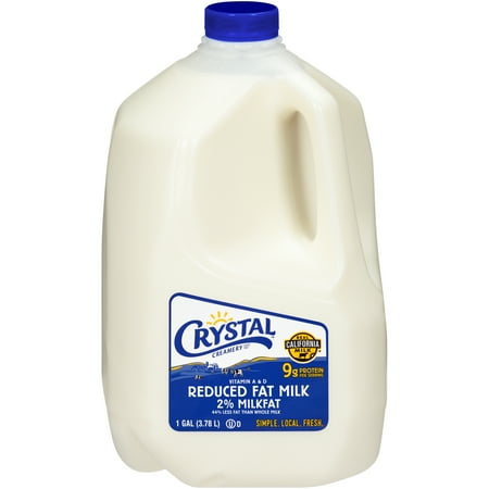 Crystal Creamery, Real California Milk, 2% Reduced Fat, Gluten Free Milk, Plastic Jug, Gallon128 fl oz