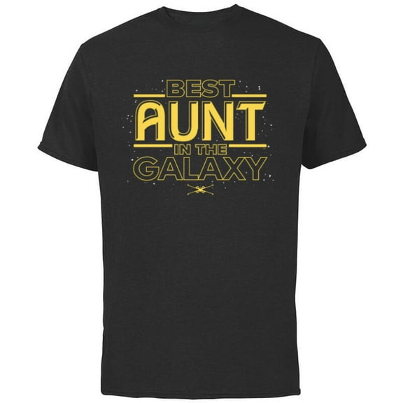 Star Wars Best Aunt in the Galaxy Birthday Mother’s Day - Short Sleeve Cotton T-Shirt for Adults - Customized-Black