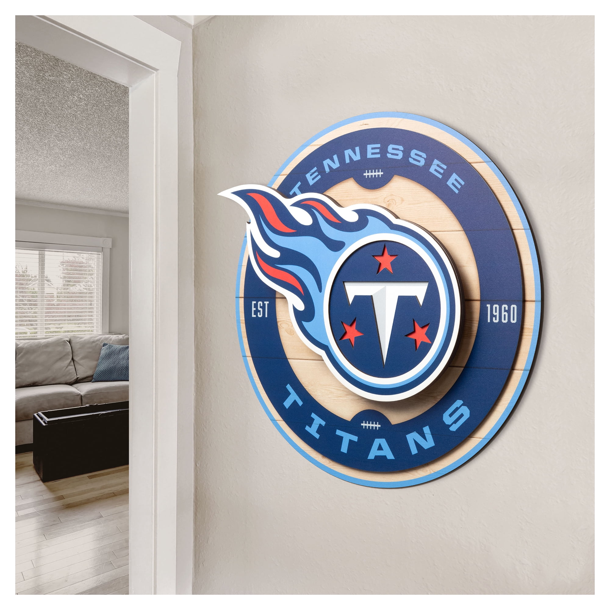 IDNA Tennessee Titans 15" x 15" 3DX Logo Circle Backer Wall Art