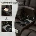 thumbnail image 4 of IPKIG Loveseat Recliner Sofa, Double Manual Recliner RVs Sofa with Storage Console, Side Pockets Cup Holder, Wingback Loveseat Reclining Couch for Living Room, Bedroom, RVs, Brown, 4 of 7