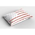 thumbnail image 2 of Ambesonne American Pillow Sham 2 Pack, Vector Grunge Texture, 30"x20", White Blue and Vermilion, 2 of 3