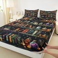 thumbnail image 3 of Manfei Western Vintage Bookshelf Full Size Sheets, Bohemian Skeleton Skull Bed Sheets, Teen Kid Child Sheet Sets, Ultra Soft Home Decor, 4pcs, 3 of 7