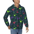 thumbnail image 4 of Zip Up Hoodies for Men - wine glass pattern Long Sleeve Comfrt Men'S Fashion Hoodies & Sweatshirts, Jackets for Men Hoodies Pullover Clothing Clothes with Pouch, 4 of 5