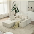 thumbnail image 6 of 139.3" Modular Sectional Sofa,Boneless Couch, No Assembly,Cloud couch with Ottoman & 2 Pillows, Perfect for Living Rooms and Bedrooms Beige, 6 of 9