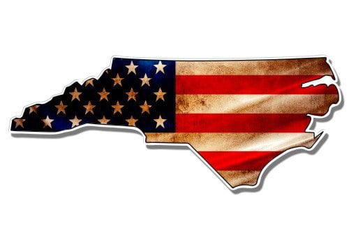 north carolina american flag vinyl sticker waterproof