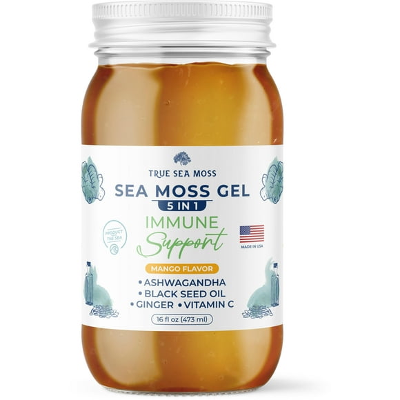TrueSeaMoss Sea Moss Gel - Alternative Form of Sea Moss - Ashwagandha Sea Moss Gel - Sea Moss Gel Organic Raw - Made in the USA - Ashwagandha Sea Moss Gel 473 ml (16 Fl Oz)