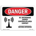 thumbnail image 1 of SignMission OS-DS-A-1218-L-1693 12 x 18 in. OSHA Danger Sign - RF Microwave Energy Controlled Area Custom, 1 of 1