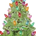 thumbnail image 3 of Milltown Merchants Pearl Olive Ceramic Christmas Tree - 11.5" Medium, Multicolor Lights, 3 of 5