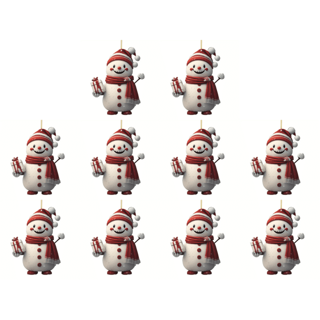 Muñeco Nieve para Navidad Mini Adornos Colgantes Favores Fiesta (Estilo A)