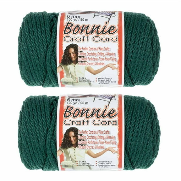 2 Pack Bonnie Macrame Cord - 6mm - 100 yd Lengths - Various Colors