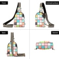 thumbnail image 7 of FORMRS Womens Crossbody Sling Bag Travel Daypack Shoulder Chest Backpack, Colorful Checkered Pattern, 7 of 7