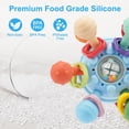 thumbnail image 4 of Sensory Teething Toys - Silicone,Teething,Montessori Learning,Developmental,Soft,Blue, 4 of 7