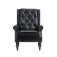 thumbnail image 6 of Tcbosik Accent Chair, Upholstered Armchair with Button Tufted Back and Wood Legs, Comfy Reading Chair, Single Sofa Chair for Small Space, Living Room, Bedroom, Black, 6 of 10