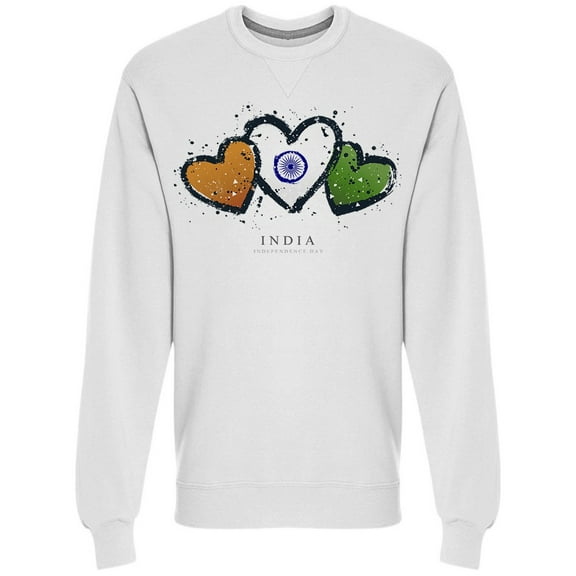 Indian Flag Hearts Sweatshirt Men's -Image by Shutterstock