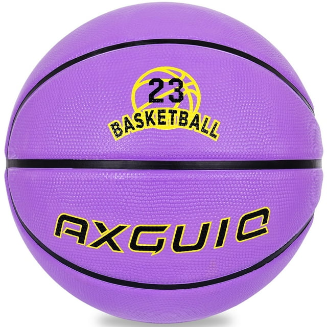 Baloncesto AXGUIQ de 29,5 pulgadas, tamaño 7, goma morada, para exteriores