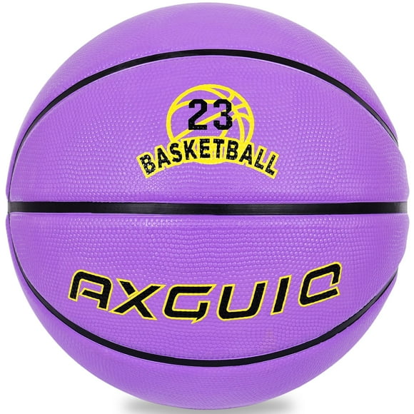Baloncesto AXGUIQ de 29,5 pulgadas, tamaño 7, goma morada, para exteriores