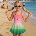 thumbnail image 3 of DISNIMO Girls Swimsuits Watermelon Print One Piece Swim Dress Sleeveless Bathing Suit Skirted Hawaiian Summer Swimwear for Beach Pool Party, 3 of 8