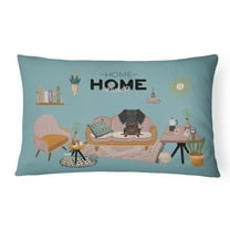 Carolines Treasures CK7972PW1216 Black Tan Wire Haired Dachshund Sweet Home Canvas Fabric Decorative Pillow 12H x16W