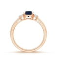 thumbnail image 2 of Angara Natural 0.6 Ct. Blue Sapphire with Diamond Classic Ring in 14K Rose Gold for Women (Ring Size: 11.5), 2 of 9