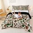 thumbnail image 3 of Feelyou Camo Game Fish Queen Comforter Set for Men Women Kids, Outdoor Pike Fishing Bedding Comforter Set, Black Reversible, 3pcs, 3 of 6