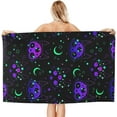 thumbnail image 2 of Cat Skull and Moon Large Beach Towel - Plush Thick Cotton Pool Towel, Adult Beach Towels, 2 of 17