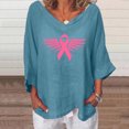 thumbnail image 1 of Ichuanyi liquidación de moda femenina de verano en v-neck 3/4 manga estampada de camiseta casual de camiseta ICHUANYI WER202308241759, 1 of 5