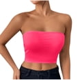 thumbnail image 2 of Timegard Tube Tops for Women Sleeveless Solid Color Comfy Slim Fitting Crop Tops Summer Going out Tops, 2 of 4