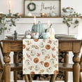 thumbnail image 7 of Smile Orange Pumpkins Fall Maple Leaves Fall Table Runner, Seasonal Autumn Kitchen Dining Table Decoration for Home Party Decor 13x72 Inch, 7 of 7