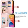 thumbnail image 2 of For Apple iPhone 14 Pro Wallet Case, EBIZCITY Luxury Cash Credit Card Slots Holder PU Leather Flip Cover [Detachable Magnetic TPU Case] & Kickstand & Wristlet Strap Cover -Rose Gold Marble, 2 of 6