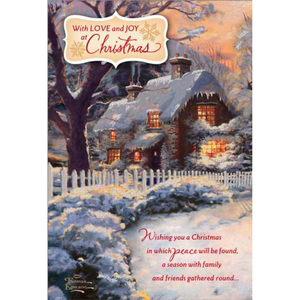 Hallmark Thomas Kinkade Christmas Card (Snow Cabin)