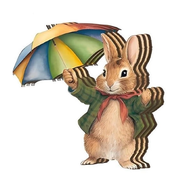 Decoraciones retro de Pascua de madera Conejo de madera hueco Granja rural Decoraciones de Pascua para el hogar Adecuado para la decoración de árboles, fiestas familiares