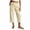 Khaki, variant on Womens Foldover Waist Straight Capri Pants Adjustable Front Drawstring Side Inseam Pockets Summer Beach Resort Daily Casual Wear Trousers