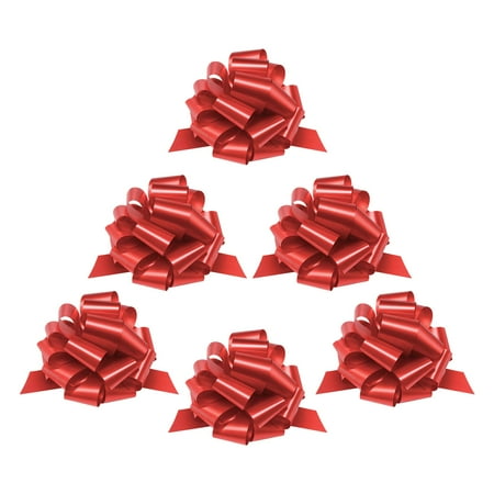Zoe Deco 9 inch Big Red Gift Bows, 6 Pack (US Company)