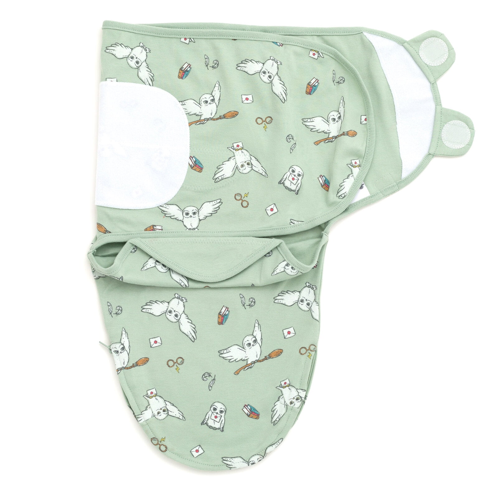 Harry Potter Hedwig Owl Newborn Baby Boys 3 Pack Swaddle Sacks Green / Maroon White 6-9 Months