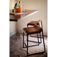 thumbnail image 3 of Home Square Grain Leather Counter Stool in Heritage Bark Brown - Set of 3, 3 of 6