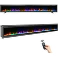 100 inch Electric Fireplace Inserts, Recessed and Wall Mounted Fireplace Silence Linear