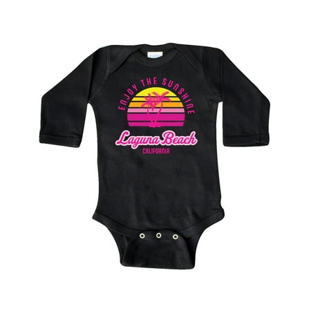 

Inktastic Summer Enjoy the Sunshine Laguna Beach California in Pink Gift Baby Boy or Baby Girl Long Sleeve Bodysuit