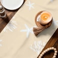 thumbnail image 3 of Summer Ocean Starfish Table Runner 72 Inches, Coastal Coral Beach Conch Vintage Brown Bed Runner Dresser Scarves Tabletop for Indoor Outdoor Parties/Ceremony/Banquet, 18" x 72", 3 of 9